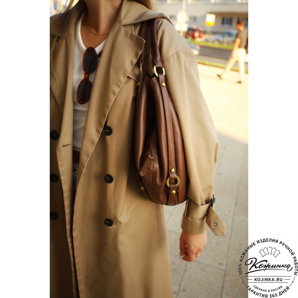 Женская кожаная сумка "Миллениум" (светло-коричневая)